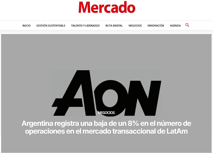 Argentina registra una baja de un 8% en el nmero de operaciones en el mercado transaccional de LatAm